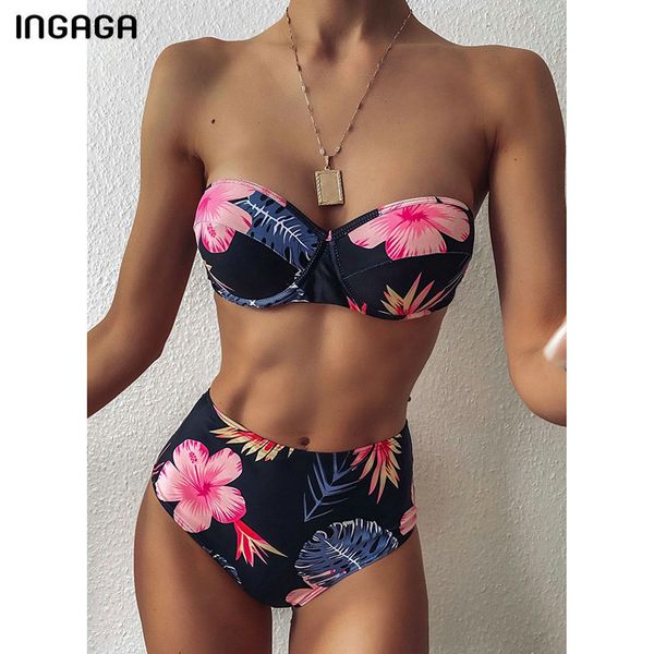 ingaga high waist bikinis bandeau swimsuits floral printed swimwear women push up biquini 2020 strapless bathing suit women new, White;black
ingaga high waist bikinis bandeau swimsuits floral printed swimwear women push up biquini 2020 strapless bathing suit women new, White;black