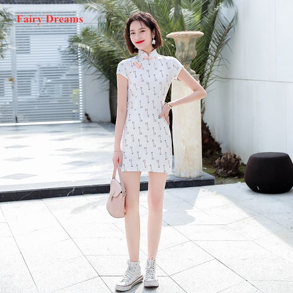 chinese dress white cheongsam deer print qipao exotic apparel women summer mini dresses short sleeve vestido chino mujer 2020, Red
chinese dress white cheongsam deer print qipao exotic apparel women summer mini dresses short sleeve vestido chino mujer 2020, Red