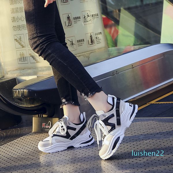 women wedges fashion dad sneakers new women tenis shoes 2019 platform shoes flats female chunky sneakers l22, Black
women wedges fashion dad sneakers new women tenis shoes 2019 platform shoes flats female chunky sneakers l22, Black