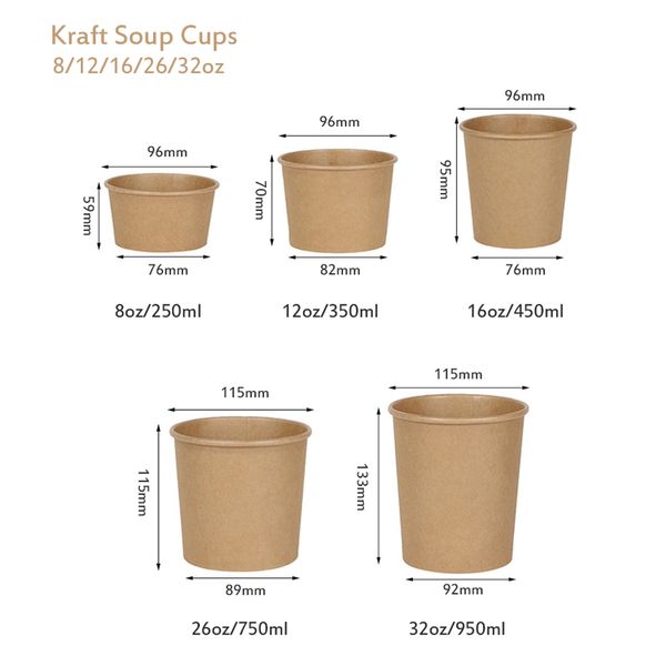 disposable kraft paper soup cups take away food container with paper lid pp lid 500 pack
disposable kraft paper soup cups take away food container with paper lid pp lid 500 pack