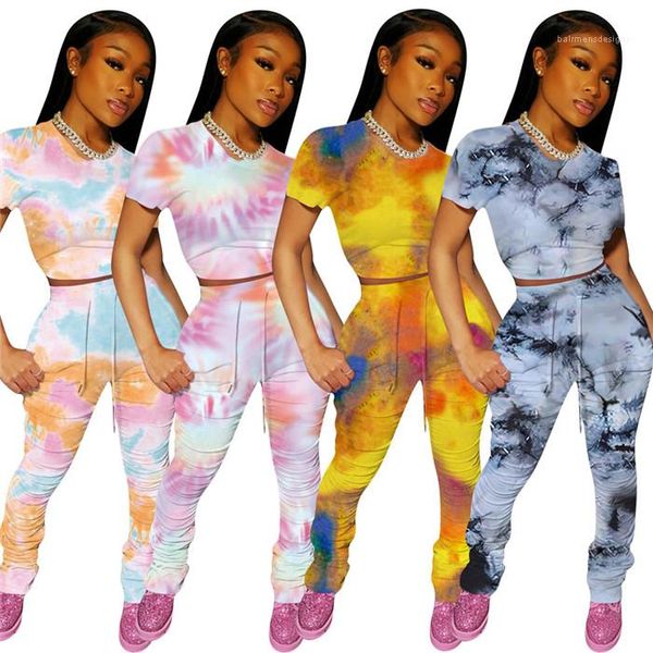 stacked tracksuit for women tie dye short tshirt short sleeve crew neck and slim trousers famale sport suit, Gray
stacked tracksuit for women tie dye short tshirt short sleeve crew neck and slim trousers famale sport suit, Gray