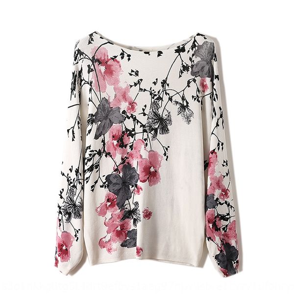 2020 new one-lin pullover e collar printed long-sleeved women's pullover knitwear customized in dongguan, White
2020 new one-lin pullover e collar printed long-sleeved women's pullover knitwear customized in dongguan, White