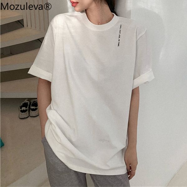 mozuleva 2020 chic loose letter print women t-shirt summer short sleeve loose cotton female basic shirt ladies white tees 
mozuleva 2020 chic loose letter print women t-shirt summer short sleeve loose cotton female basic shirt ladies white tees