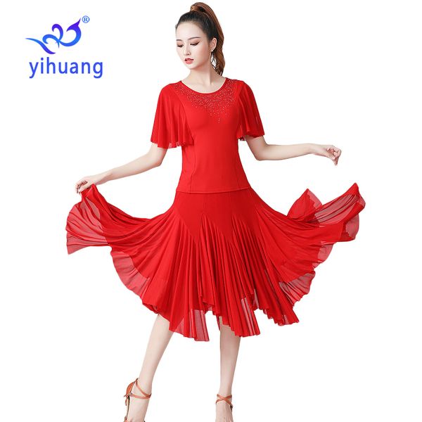 stage wear women dance performance costumes modern standard dress ballroom practice outfits waltz tango blouses & skirt 2pcs set, Black;red
stage wear women dance performance costumes modern standard dress ballroom practice outfits waltz tango blouses & skirt 2pcs set, Black;red
