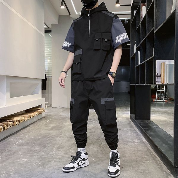 men's tracksuits hop set summer hip hooded letter printed t shrits + pant sweat two piece suit men clothing 2021, Gray
men's tracksuits hop set summer hip hooded letter printed t shrits + pant sweat two piece suit men clothing 2021, Gray