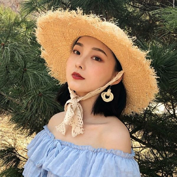straw female summer lace strap basin korean handmade lafite big edge beach damp sunscreen straw sunscreen hat sun-proof hat, Blue;gray
straw female summer lace strap basin korean handmade lafite big edge beach damp sunscreen straw sunscreen hat sun-proof hat, Blue;gray