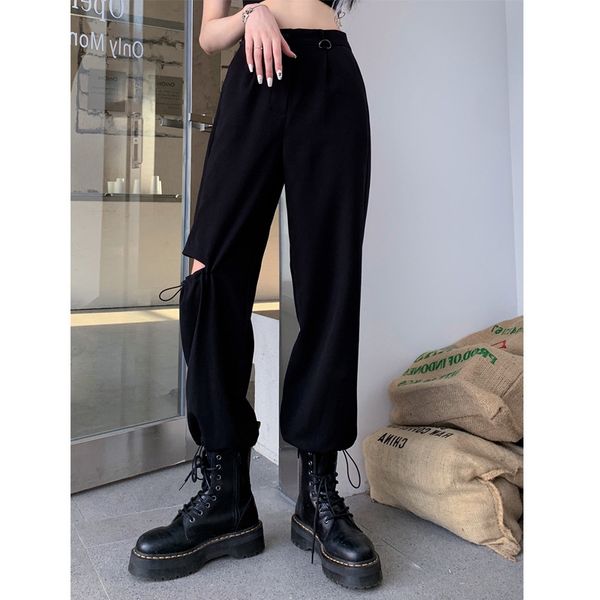 women's pants & capris hole casual women 2021 summer loose black straight tooling sweatpants, Black;white
women's pants & capris hole casual women 2021 summer loose black straight tooling sweatpants, Black;white