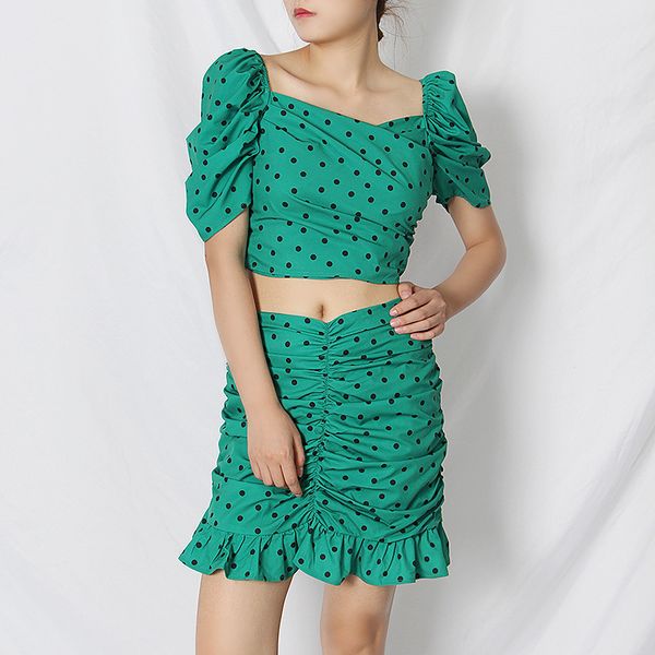 polka dot green women's dresses suit puff sleeve backless high waist a line skirts two piece set female 2020 summer new tide, White
polka dot green women's dresses suit puff sleeve backless high waist a line skirts two piece set female 2020 summer new tide, White