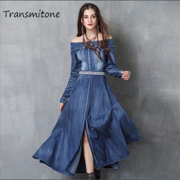spring vestido women dress 2020 vintage off shoulder denim dresses slash neck a-line single breasted embroidery belt vestidos, Black;gray
spring vestido women dress 2020 vintage off shoulder denim dresses slash neck a-line single breasted embroidery belt vestidos, Black;gray