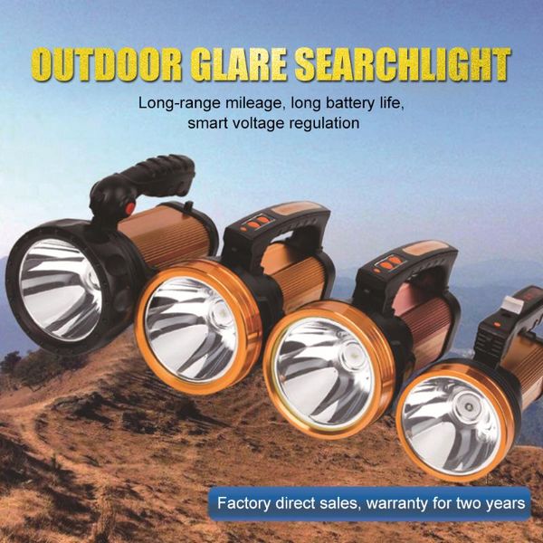 2020 Led Searchlight Power Super Bright Outdoor Handheld Portable Spotlight Lantern Rechargeable Usb High Power Light