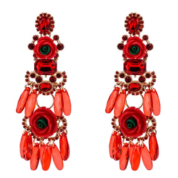 eh8064 exaggerated alloy flower earrings tassel resin diamond bohemian style, Golden
eh8064 exaggerated alloy flower earrings tassel resin diamond bohemian style, Golden