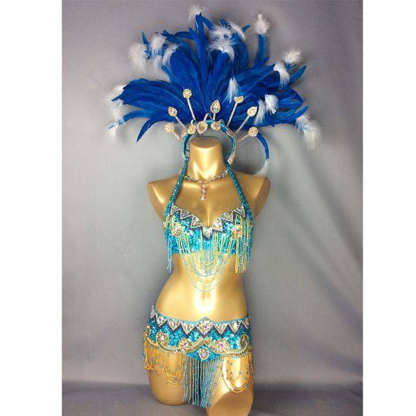 stage wear selling samba rio carnival costume belly dance with turquoise feather head piece, Black;red
stage wear selling samba rio carnival costume belly dance with turquoise feather head piece, Black;red