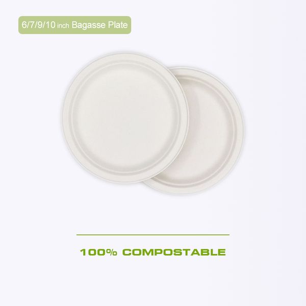100% compostable paper plate 6 7 9 10 inch disposable natural bagasse paper tray sugarcane plate 125 pack
100% compostable paper plate 6 7 9 10 inch disposable natural bagasse paper tray sugarcane plate 125 pack