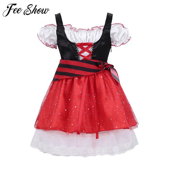 kids girls halloween christmas pirate costumes glittery sequins off shoulder elastic halloween cosplay fancy party tulle dress, Red;yellow
kids girls halloween christmas pirate costumes glittery sequins off shoulder elastic halloween cosplay fancy party tulle dress, Red;yellow