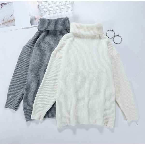 women's sweaters oversize turtleneck knitted sweater pullovers long batwing sleeve winter solid women 2021 loose basic jumper, White;black
women's sweaters oversize turtleneck knitted sweater pullovers long batwing sleeve winter solid women 2021 loose basic jumper, White;black
