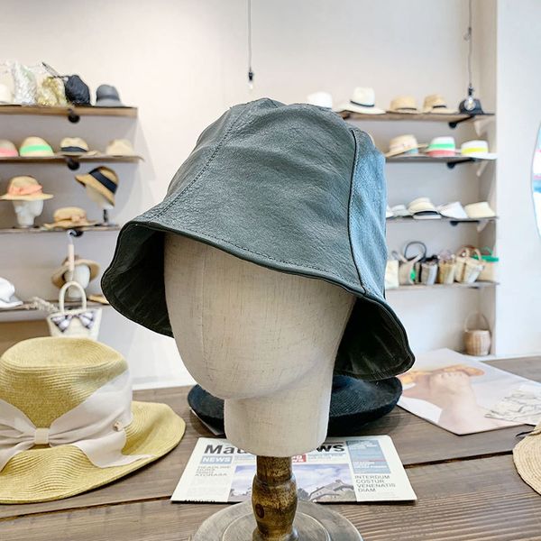 202007-ytwd autumn soft pu faux leather solid fashion leisure lady bucket cap men women fishermen hat, Blue;gray
202007-ytwd autumn soft pu faux leather solid fashion leisure lady bucket cap men women fishermen hat, Blue;gray
