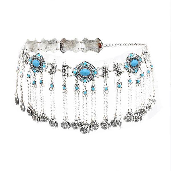 bohemian national style with coin pendant waist chain black green color rhinestone hollow dance accessories body chain, Silver
bohemian national style with coin pendant waist chain black green color rhinestone hollow dance accessories body chain, Silver