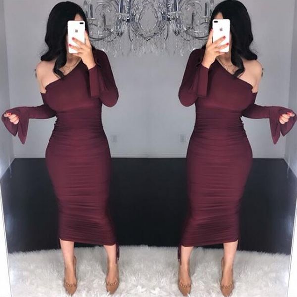 cosygal 2020 one shoulder bodycon long sleeve midi dress women night clubwear party dresses pleated long dresses vestidos, Black;gray
cosygal 2020 one shoulder bodycon long sleeve midi dress women night clubwear party dresses pleated long dresses vestidos, Black;gray