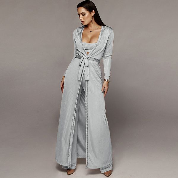 three piece sets women belted high waist long sleeve coat spaghetti strap cop pants suits for women clothes set knitwear new, White
three piece sets women belted high waist long sleeve coat spaghetti strap cop pants suits for women clothes set knitwear new, White