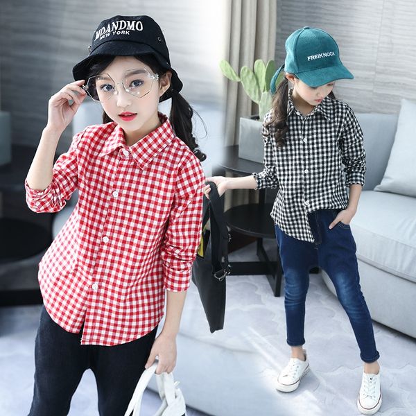 2020 casual new clothing girls autumn children's plaid shirt children's wear, White;black
2020 casual new clothing girls autumn children's plaid shirt children's wear, White;black