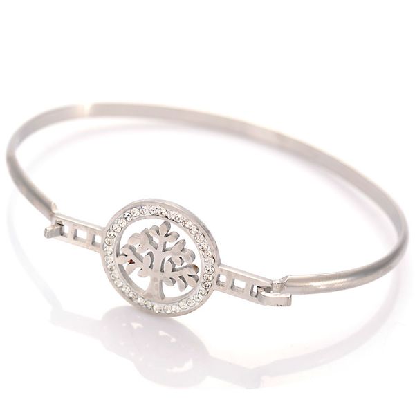 wholesale luxury life tree crystal setting circle stainless steel bracelet & bangle crystal charm women birthday gift bijouterie, Silver
wholesale luxury life tree crystal setting circle stainless steel bracelet & bangle crystal charm women birthday gift bijouterie, Silver