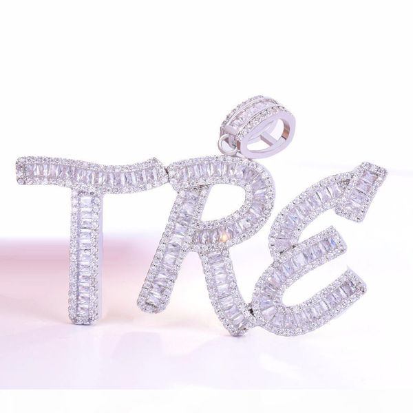 new iced out baguette initials letters pendant chain gold silver bling zirconia with rope chain men's hip hop jewelry
new iced out baguette initials letters pendant chain gold silver bling zirconia with rope chain men's hip hop jewelry