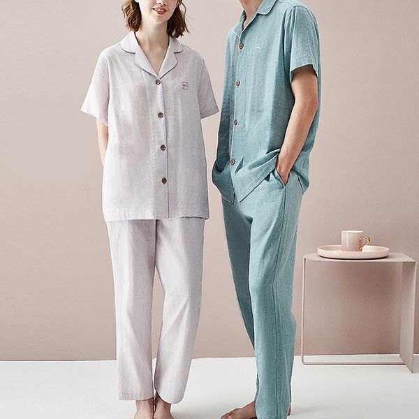 tuxko 2020 new red bean men's and trousers pajamas pajamas women's cotton double-layer gauze summer and autumn thin short-sleeved, Blue;red
tuxko 2020 new red bean men's and trousers pajamas pajamas women's cotton double-layer gauze summer and autumn thin short-sleeved, Blue;red