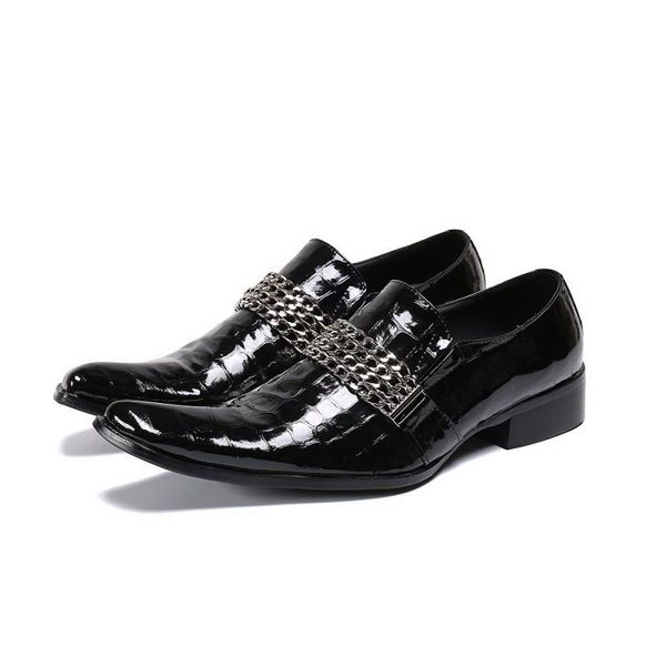 new customized men black leisure leather shoes fashion shiny python sneaker chains charm slip on party office shoes for show size 38-47
new customized men black leisure leather shoes fashion shiny python sneaker chains charm slip on party office shoes for show size 38-47