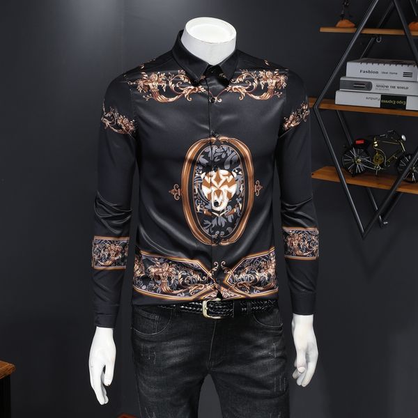 2020 summer new trendy men's printed mercerized cotton round neck casual shirts for young men handsome plus size men's shirts, White;black
2020 summer new trendy men's printed mercerized cotton round neck casual shirts for young men handsome plus size men's shirts, White;black