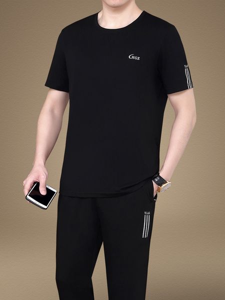 mjekx round sportsweartrousers sports suit neck sports suit men's summer short-sleeved trousers middle-aged men's casual sportswea, Black;red
mjekx round sportsweartrousers sports suit neck sports suit men's summer short-sleeved trousers middle-aged men's casual sportswea, Black;red