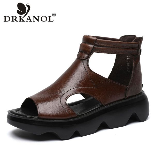 drkanol retro shoes summer sandals women genuine leather wedges heel sandals ladies open toe back zipper casual platform, Black
drkanol retro shoes summer sandals women genuine leather wedges heel sandals ladies open toe back zipper casual platform, Black