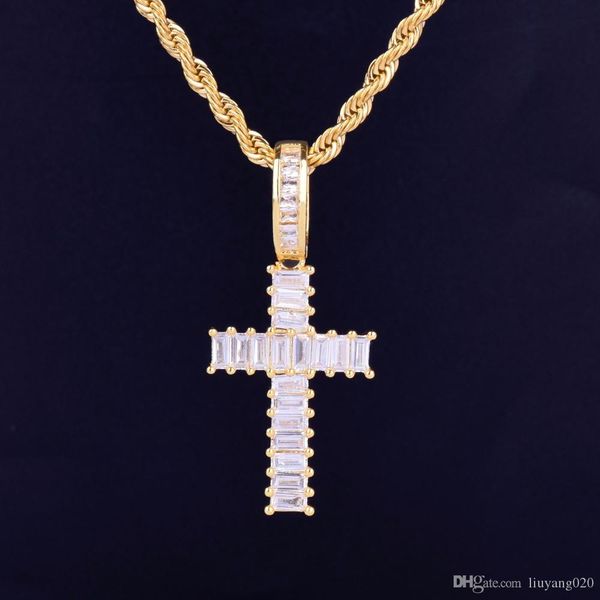 mini baguette cross pendant necklace with rope chain gold silver a+++ cubic zircon men's women hip hop rock jewelry
mini baguette cross pendant necklace with rope chain gold silver a+++ cubic zircon men's women hip hop rock jewelry