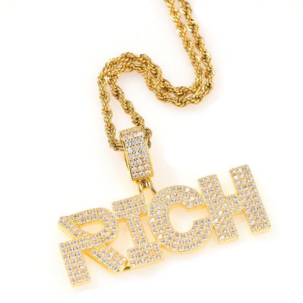 новый хип-хоп rich письмо iced out кубический циркон ожерелье золота цвета серебра гальваническим ювелирные изделия для мужчин женщин подарк
новый хип-хоп rich письмо iced out кубический циркон ожерелье золота цвета серебра гальваническим ювелирные изделия для мужчин женщин подарк