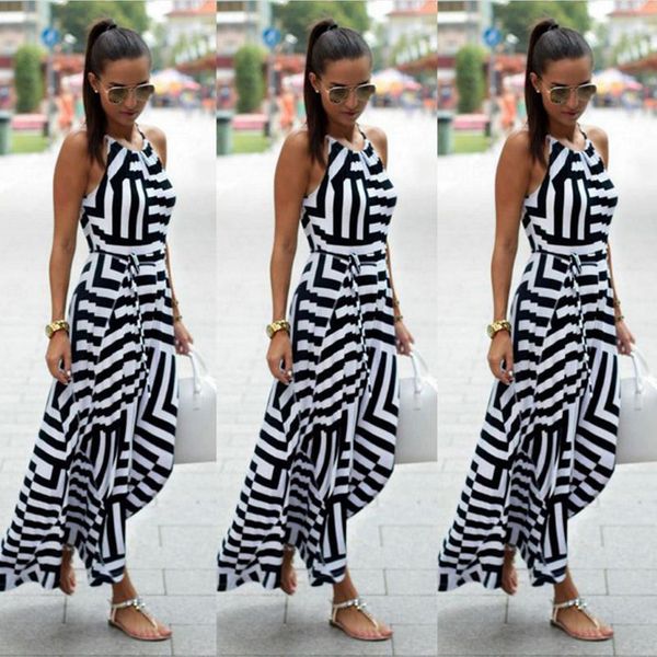 women summer dress boho maxi long evening party dress beach sundress new, Black;gray
women summer dress boho maxi long evening party dress beach sundress new, Black;gray