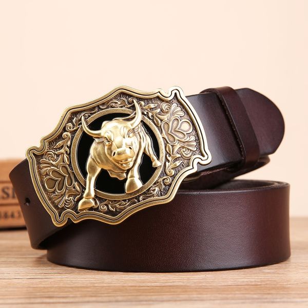 cow head copper buckle men's layer cowhide smooth buckle belt fashion men's cowhide belt belt, Black;brown
cow head copper buckle men's layer cowhide smooth buckle belt fashion men's cowhide belt belt, Black;brown