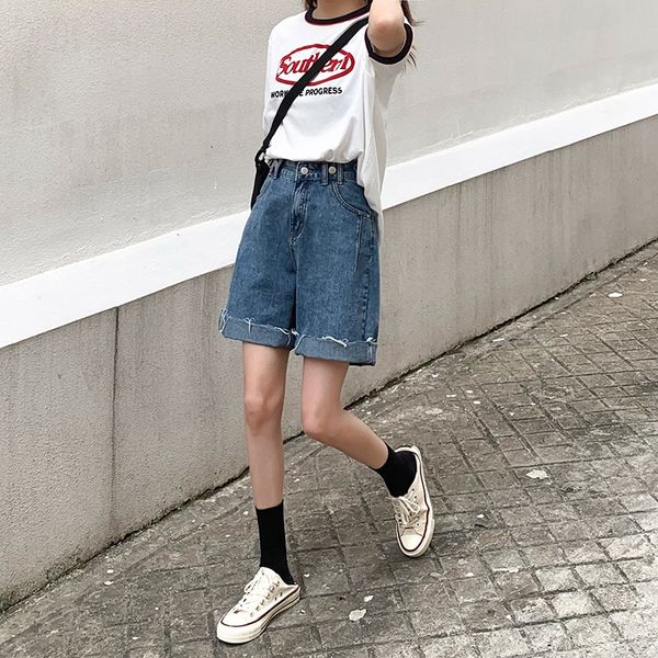 summer new large size shorts women's fat mm high waist slimming wide shorts wide leg leg pants loose denim cropped pants all-match, Blue
summer new large size shorts women's fat mm high waist slimming wide shorts wide leg leg pants loose denim cropped pants all-match, Blue