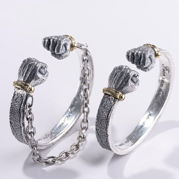 20 daquan handshake bracelet men's sterling silver personality retro bracelet fist power fist bracelet ing, Black
20 daquan handshake bracelet men's sterling silver personality retro bracelet fist power fist bracelet ing, Black