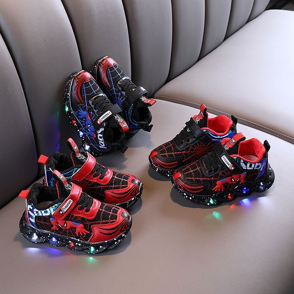 children's sports luminous sports spider-man new leather sneakers boys' autumn shoes girls' led luminous light toddler shoes, Black
children's sports luminous sports spider-man new leather sneakers boys' autumn shoes girls' led luminous light toddler shoes, Black