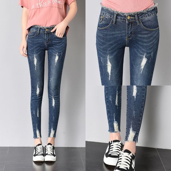 women's jeans spring skinny high-waisted female dark blue thin capri pants feet chic wind korean fashion manufacturers on behalf
women's jeans spring skinny high-waisted female dark blue thin capri pants feet chic wind korean fashion manufacturers on behalf