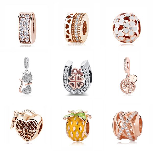 authentic original 925 sterling silver charm bead pendant spacer clip charms rose gold color fit bracelets diy jewelry
authentic original 925 sterling silver charm bead pendant spacer clip charms rose gold color fit bracelets diy jewelry