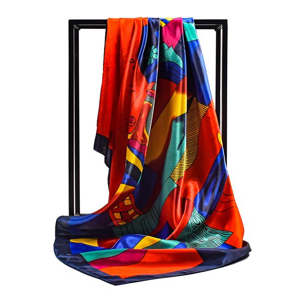 fashion scarves for women colors print satin silk scarf female 90cm square shawl bandana for head large hijab scarfs ladies, Blue;gray
fashion scarves for women colors print satin silk scarf female 90cm square shawl bandana for head large hijab scarfs ladies, Blue;gray