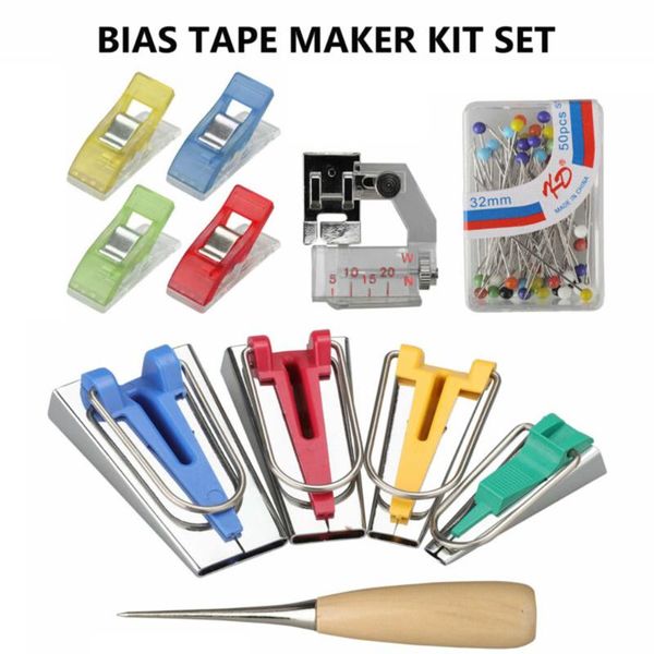 60pcs / комплект ткань bias tape maker kit набор для шитья лоскутного шило binder beader зажимы регулируемый подгиб для ног, Black
60pcs / комплект ткань bias tape maker kit набор для шитья лоскутного шило binder beader зажимы регулируемый подгиб для ног, Black