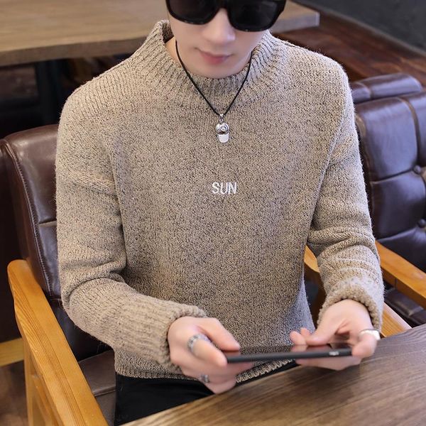 men's sweaters style 2021 korean-style general-long-sleeved pullover youth ity semi-crew neck sweater, White;black
men's sweaters style 2021 korean-style general-long-sleeved pullover youth ity semi-crew neck sweater, White;black