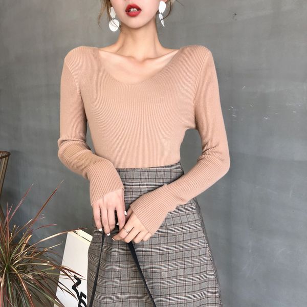 women's sweaters v-neck pullovers shirt women sweater thin knit cashmere clothes long sleeve bottoming female base simple, White;black
women's sweaters v-neck pullovers shirt women sweater thin knit cashmere clothes long sleeve bottoming female base simple, White;black