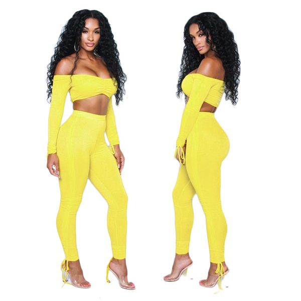 two piece sets women fitness tracksuit set solid strapless crop and pants set autumn long sleeve casual workout clothes, Gray
two piece sets women fitness tracksuit set solid strapless crop and pants set autumn long sleeve casual workout clothes, Gray