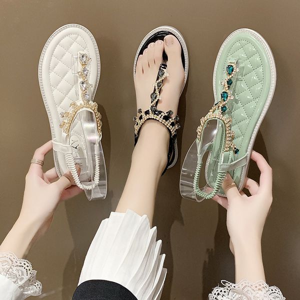 women summer sandals flats shoes woman crystal slippers flip thong sandalias fashion casual shoes, Black
women summer sandals flats shoes woman crystal slippers flip thong sandalias fashion casual shoes, Black