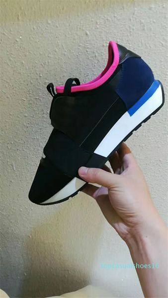 designer shoes mens brand casual shoes 2019 fashion flats sport runners racer shoes womens t01, Black