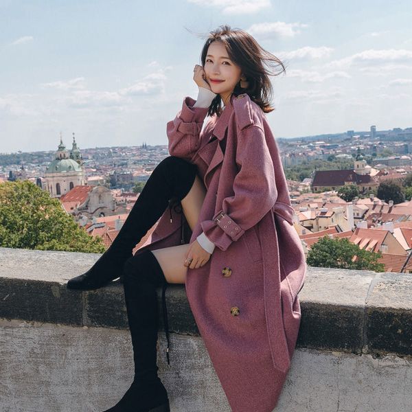 women's wool & blends women 2021 autumn winter fashion casual woolen jackets female oversize double breasted outerwear ladies long coat, Black
women's wool & blends women 2021 autumn winter fashion casual woolen jackets female oversize double breasted outerwear ladies long coat, Black