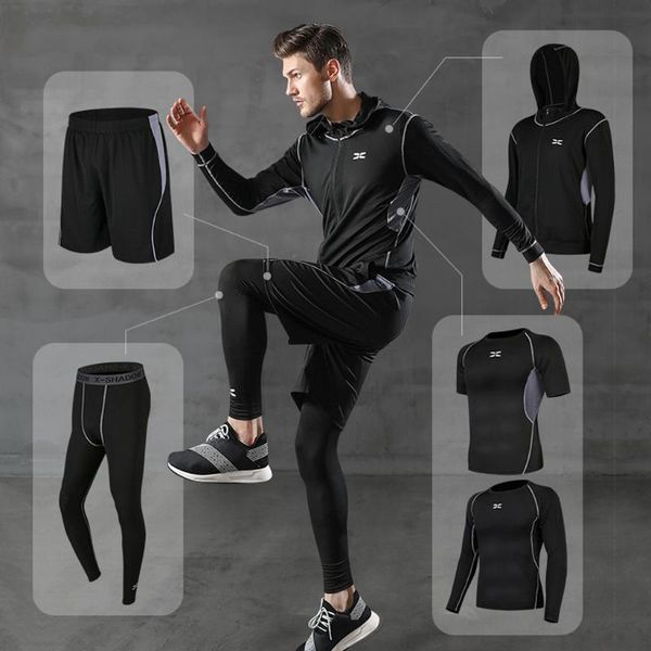 5 pcs/set men's tracksuit gym fitness compression sports suit clothes running jogging sport wear exercise workout tights, Black;blue
5 pcs/set men's tracksuit gym fitness compression sports suit clothes running jogging sport wear exercise workout tights, Black;blue