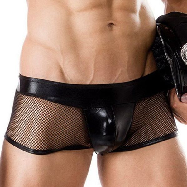 men's fun underwear leather-like underwear pants mesh breathable boxer boxer pants summer 047, Black;white
men's fun underwear leather-like underwear pants mesh breathable boxer boxer pants summer 047, Black;white